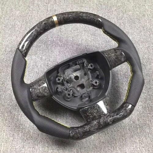 Cuatomized Real Carbon Fiber Sports Steering Wheel Alcantara Leather Replacement For Ford Focus 2013-2018