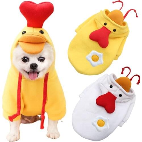 Dog Winter Warm Clothes Cute Duck Shape Plush Coat Hoodies Pet Clothing for Bulldog Chihuahua Pet Sweater Cats Costume Jacket
