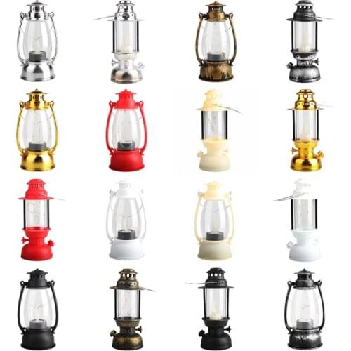Vintage Lantern Battery Operated Hanging Candle Light Retro Antique LED Oil Lamp for Christmas Indoor Outdoor Garden Table Decor
