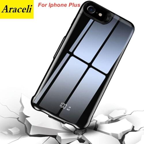 For IPhone 6 Plus 6s Plus 7 8 Plus Battery Case 8000 Mah Digital Display Power Bank Fashion Charger Case