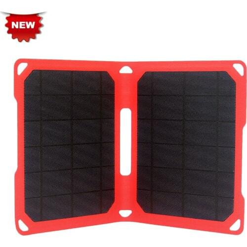 PowerGreen Foldable Solar Panel Charger 10W Portable Mono Solar Power Bank 5V 2A for Mobile Phone