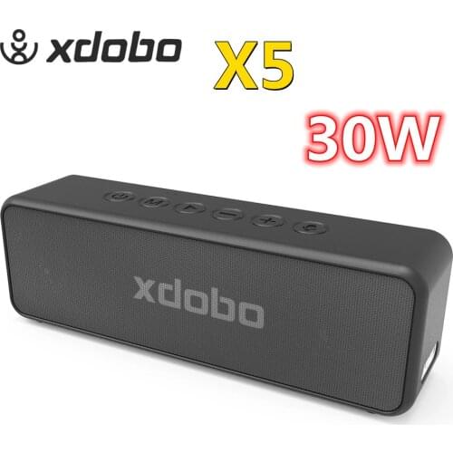 XDOBO X5 Portable Wireless Bluetooth Speaker 360° Stereo Audio IPX6 Waterproof 30W High Power Subwoofer Built-in 4000mAh Battery
