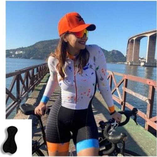 Womens Cycling Long Jersey Suits, One-piece Suits Pro Cycling Jersey Suits ,Summer Breathable Road Bike Jersey triathlon Sets