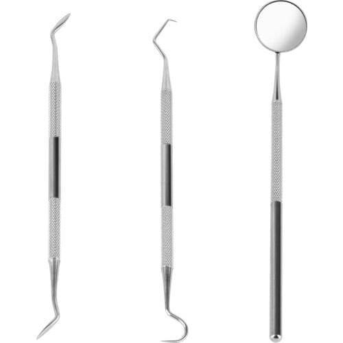 1set Stainless Steel Dental Instruments Mouth Mirror Probe Plier Tweezers Teeth Tooth Clean Hygiene Kit Quality