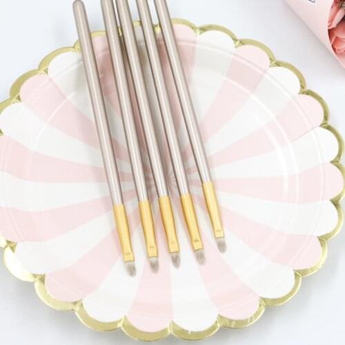 1pc Gold Makeup Brush Eyeliner Lips Concealer Blending Makeup Brushes Soft Fur Smudge Make UpTools