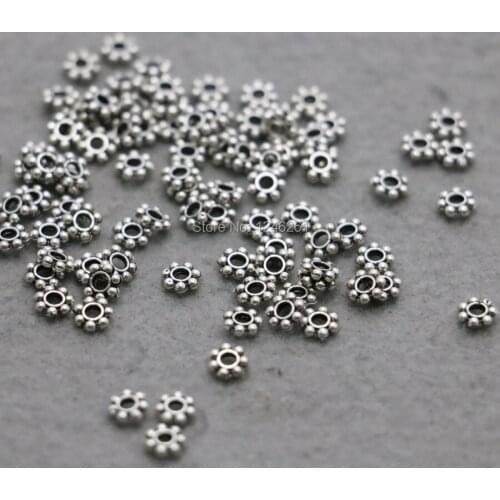 100PCS clasp button jewelry Metal Silver-plate DIY beads 6mm Machining metal parts for Bracelet Necklace Jewelry Making Design