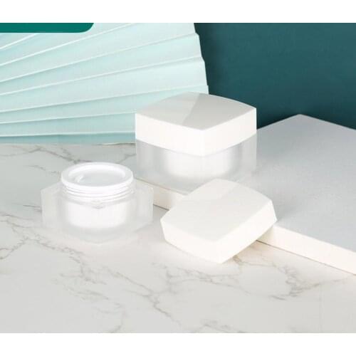15g frosted square shape acrylic cream jar pot tin bottle for eye cream/day cream/essence/moisturizer cosmetic packing