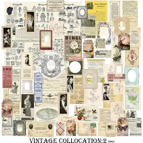 70pcs Old Newspaper Page Vintage Stickers for Scrapbooking Happy Planner/Card Making/Journaling Project NO2