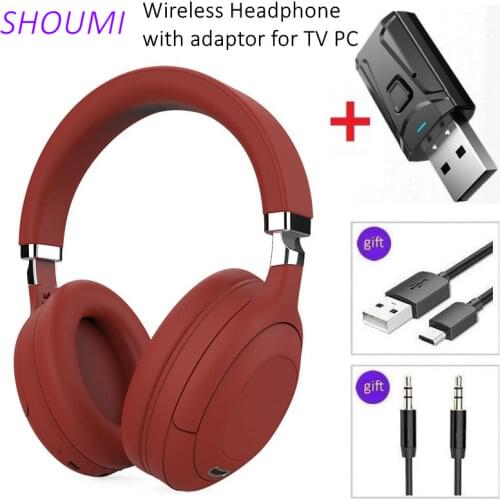 Wireless Headphone Bluetooth Headset Bass Helmet Folded Earphone and USB Bluetooth 5.0 Adaptor with Mic for TV PC Mobile Gaming