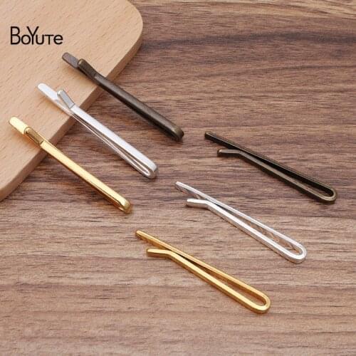 BoYuTe (10 Pieces/Lot) 52*3MM Metal Brass Classic Tie Clips Diy Hand Made Mens Clothing Accessories Wholesale