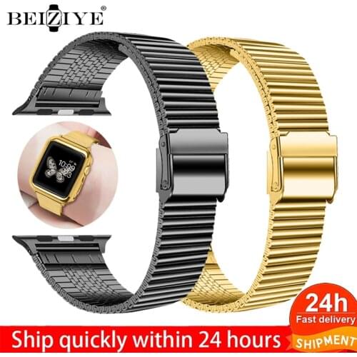 Band For Apple Watch 42mm 38mm 40mm 44mm Metal Stainless Steel Watchband Bracelet For iWatch Series SE 6 5 4 3 Strap Accessories