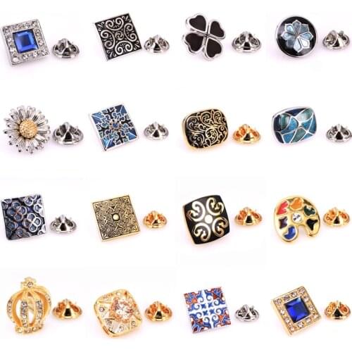 Brand new high quality enamel craft exquisite pattern crystal zircon Brooch mens Lapel Pin clothing backpack Badge