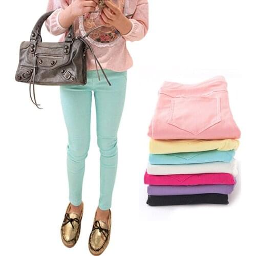 High Quality Spring Summer Children Girls Pencil Pants Fashion Candy Color Kids Pants