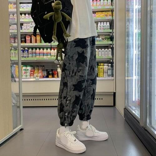 Button Harem Pant Men Camouflage Summer Loose Jogger pants men For jogging Trousers korean fashion Mens clothing 2021 Autumn