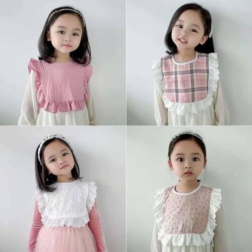 Children Fake Collars Gilrs Lace Plaid Shoulder Wrap Shawl False Collar Neckwear Dress Decoration Child Detachable Collar