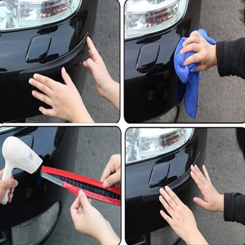 Hot sale 2pcs Car Bumper Kit Protector Carbon Fiber Texture Rubber Auto Body Corner Guard Scratch Sticker