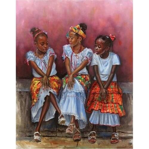 Full square round Drill 5D Diy Diamond Painting African girl Cross Stitch Painting By Number Mosaic Rhinestone EmbroideryZP-3069
