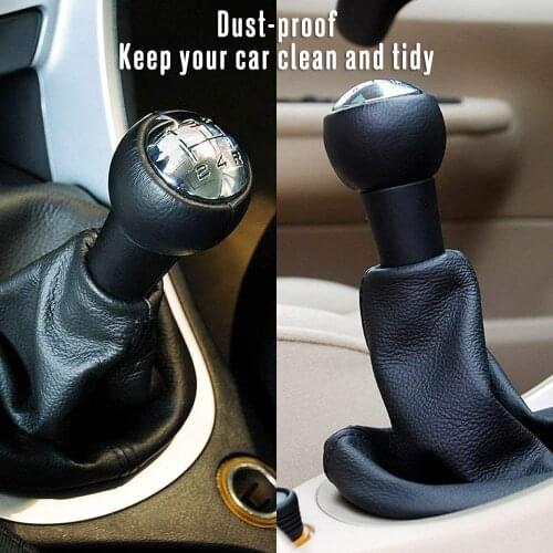 KKMOON leather Dust-proof Gear Shift Cover 5 Speed Gear Shift Stick Knob Cover for Peugeot 207 307 406 car styling
