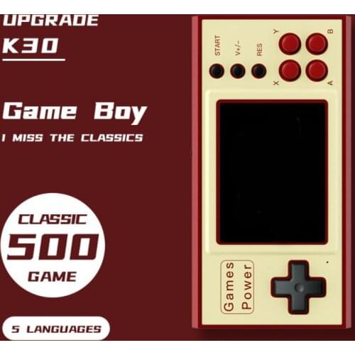 K30 500 IN 1 Retro Video Game Console Handheld Game Portable Pocket Game Console Mini Handheld Player Support 2 Player Mode