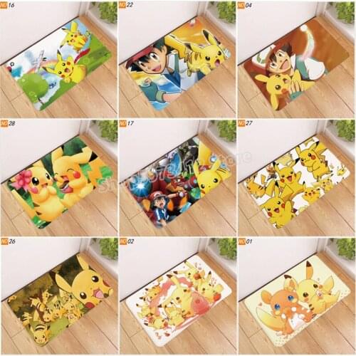 Pokemon Pikachu Carpet Pocket Monster Bathroom Rug Home Decoration Floor Door Mat Non-slip Kitchen Carpet Living Room Non-slip