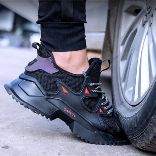 K14 Men shoes Indestructible Shoes Men Safety Work Shoes with Steel Toe Cap Puncture-Proof Boots Lightweight Breathable Sneakers
