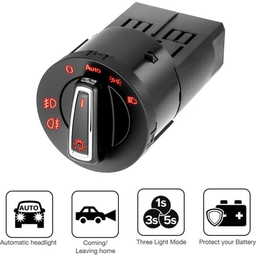 Auto Headlight Switch Light Sensor Module Upgrade For VW Golf Jetta MK5 6 Tiguan Touran Passat Scirocco Car Head Fog Lamp Switch