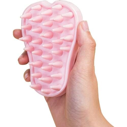 New Soft Pet Rubber Brush Pink Cat Dog Bath Combs Dogs Cats Foldable Silicone Massage Tool Pet Grooming Cleaning Supplies