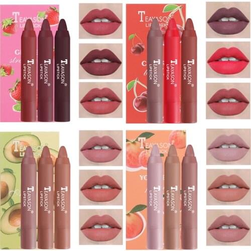 3pcs/set Velvet Matte Lipsticks Set Long Lasting Sexy Red Lip Stick Tint Pen Waterproof Makeup Cosmetic Mineral Pigment Batom