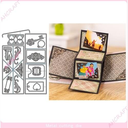 Folding Mechanism Card set Metal Cutting Dies for DIY Scrapbooking Photo Album Decorative Embossing Paper Card Crafts Die 2021
