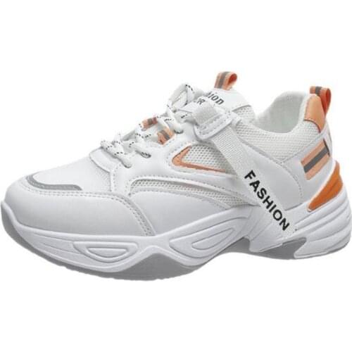 New ladies sneakers fashion mesh stitching breathable thick sole lightweight and comfortable all-match casual shoes women