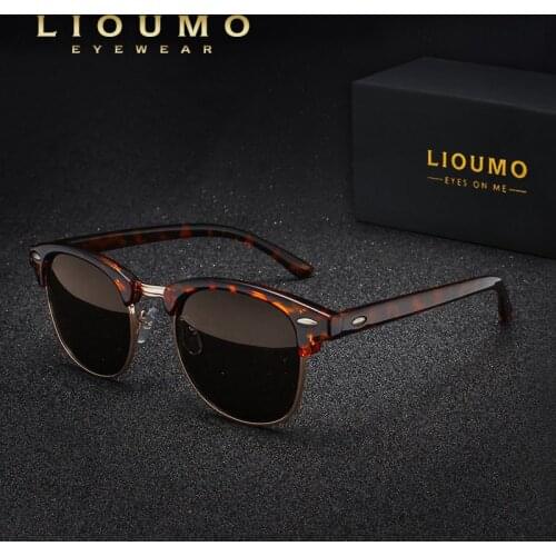 LIOUMO Retro Women Sunglasses Polarized Men Sun Glasses Driving Anti-Glare Eyewear Vintage Leopard Design lentes de sol hombre