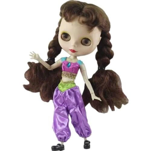 Blyth Doll Clothes Purple Charming Tank Crop Top Bloomers Pants For Blythe Clothes Outfits for Azone 1/6 BJD Accessories DIY Toy