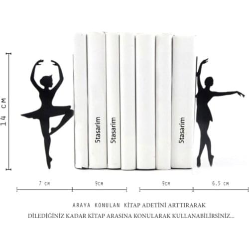 You Bella LLC Ballerina Girs, Ballet Dancer Woman Models Book Ends for Bookshelfs, Office, Bookends for Shelves, Heavy Duty