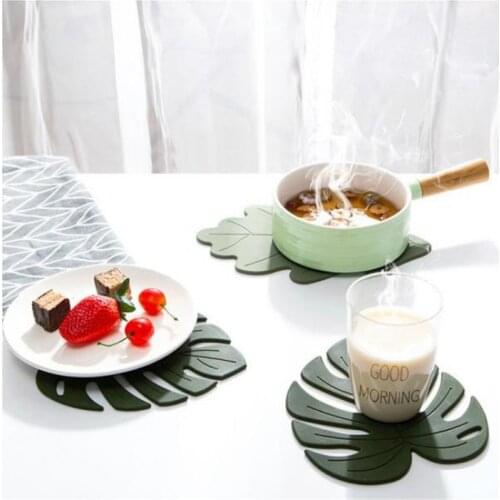 Nordic Placemat Pads Coaster Green Leaf Biscuit Rabbit Silicone Kitchen Insulation Pad Home Mats Cartoon Kawaii Table Ornaments