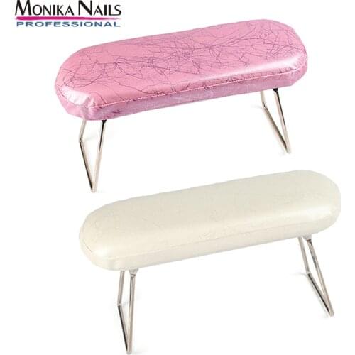 Foldable Nail Hand Pillow 2 Color Waterproof Soft Leather Arm Rest Cushion With Stand Nail Salon Professional Manicure Tools