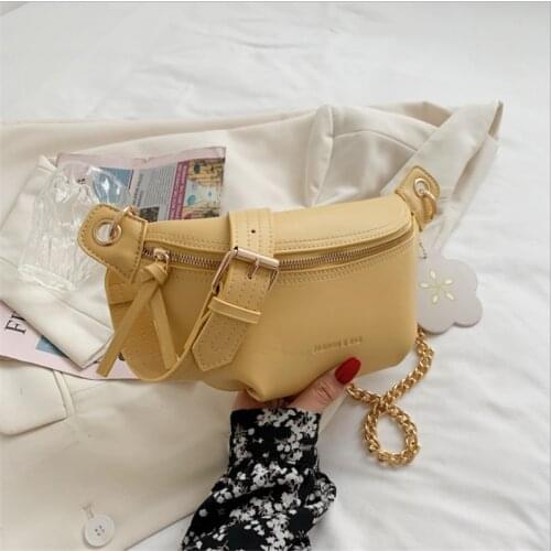 Small Female Summer 2021 New Trendy Fashion Single-Shoulder Messenger Bag Pneumothorax Bag Chain Design Waist Bag