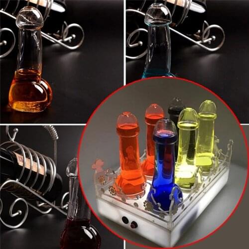 Penis Shape Design Creative Wine Glass Cup Transparent Funny Gift Martini Juice Beer Cocktail Mug for Parties Bar KTV Night Show