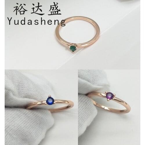 2021 Valentines Day Rose Gold Jewelry Colours Green Stellar Blue Purple Solitaire Ring Wholesale Jewelry