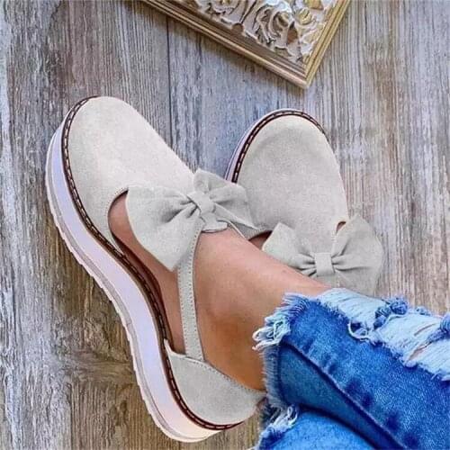 Women Sneakers Flock Platform Flat Heel Hollow Out Butterfly Knot Solid Casual Fashion 2021 Female Ladies Shoes
