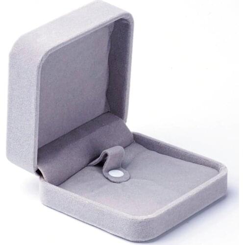 10pc Velvet Bangle Bracelet Boxes Ring Boxes Square Shape LightGrey Jewelry Gift Boxes Wedding ring gifts boxes