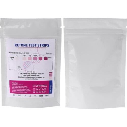 100pcs URS-1K Test Strips Ketone Reagent Testing Urine Anti-vc Urinalysis Home Ketosis Tests Analysis Professional Fast Testing