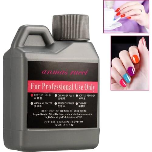 US 2 Bottle Wholesale 120ml Acrylic Liquid Nail Art for PRO Acrylic Nail Tips Manicure - 4fl.oz DROSHIPPING