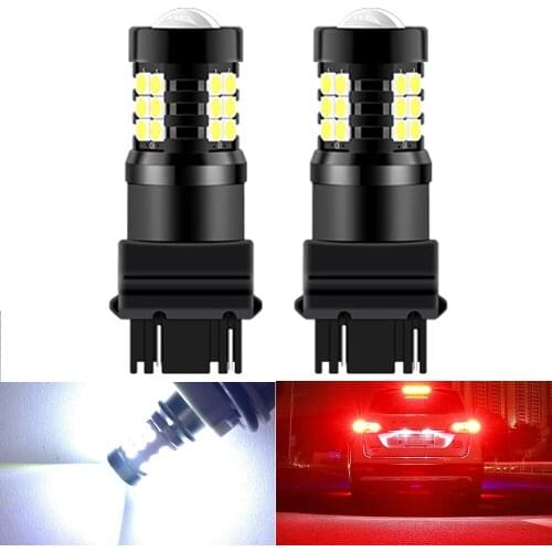 2Pcs 1157 BAY15D P21/5W 3157 P27/7W T25 7443 W21/5W T20 LED Bulbs for Car Tail Brake Stop Parking Light Bulbs Lamp RED DC12V