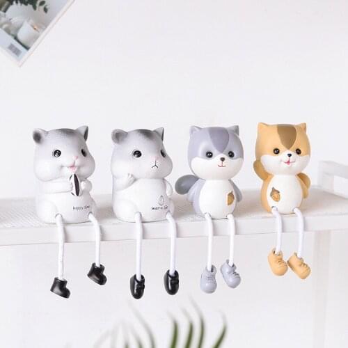 2pcs Kawaii Kids Room Decoration Bookshelf Ornaments Resin Miniature Figurines Table Home Decor for Child Girlfriend Couple Gift