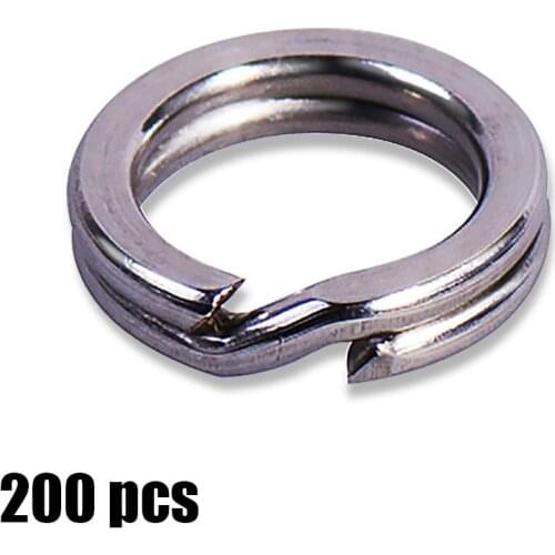 200pcs 3, 3.5, 4, 4.5, 5, 5.5, 6, 7,7.5 mm Stainless Steel Heavy Duty Split Rings Terminal Tackle Fishing Accesssories