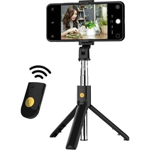 3 In 1 Selfie Stick With Phone Tripod Extendable Monopod Bluetooth Remote for Smartphone Selfie Stick