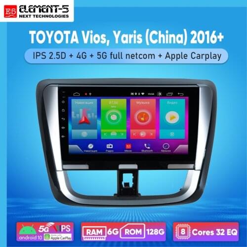 ELEMENT-5 10“ 2G+32G Android 10 4G WIFI RDS DSP Car Radio For TOYOTA Vios, Yaris (China) 2016+ Navigation GPS HiFi