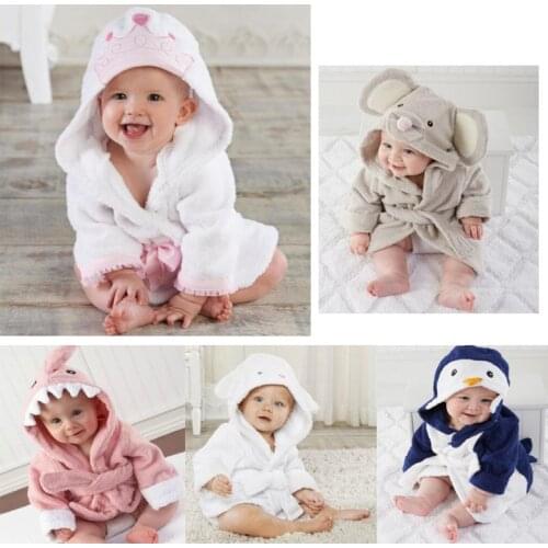 Hood Bath Towel for Kids Baby Bathrobe Cute Animal Towel Cartoon Baby Stuff Blanket Kids Hooded Bathrobe Toddler Baby Bath Towel
