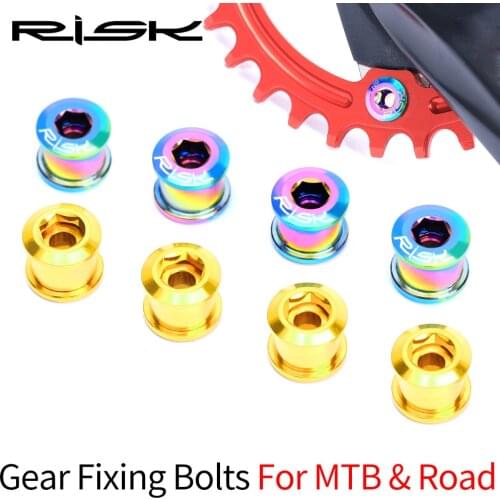 RISK ZH330Cycling Bicycle 6.5mm Gear Fixing Bolts For MTB Mountain Road & BMX Bike Single Chainring Chainwheel Fixed Screws Nuts