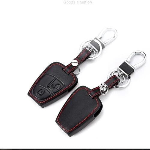 Genuine Leather Car Key Case Key Cover For Mercedes Benz A Class W169 B C E S R C200E 260L Glk300 accessories AMG W212 W124